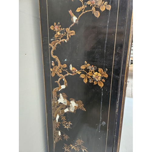 947 - Chinoiserie Lacquered Wardrobe H186cm W182cm D50cm With 2 Keys