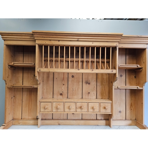 951 - Pine Kitchen Dresser H210cm W190cm D84cm