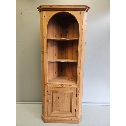 954 - Pine Corner Cupboard H200cm W78cm