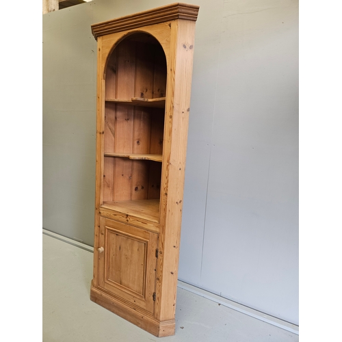 954 - Pine Corner Cupboard H200cm W78cm