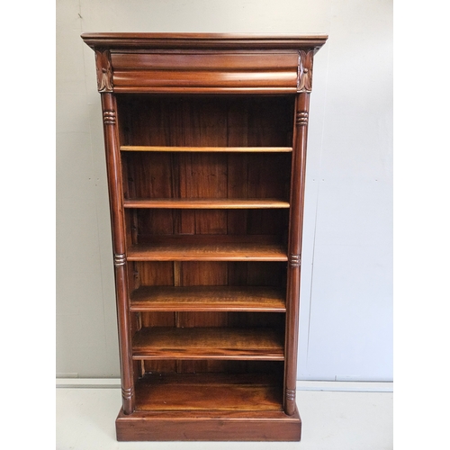 957 - Reproduction Mahogany Bookcase H180cm W93cm D35cm