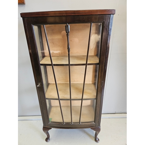 959 - Mahogany Display Cabinet With Key H127cm W58cm D32cm