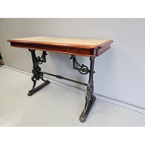 961 - Cast Iron Pub Table H80cm W114cm D52cm