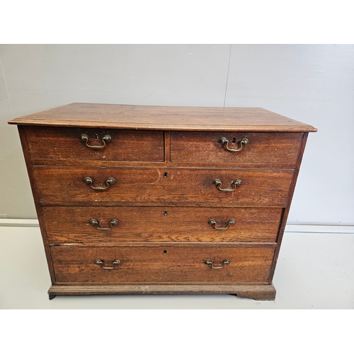 962 - Georgian Oak Chest Of Drawers H82cm W105cm D55cm