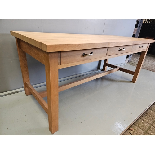 969 - Beech Kitchen Table H77cm W180cm D83cm