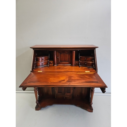 982 - Reproduction Mahogany Bureau H113cm W107cm D49cm