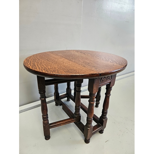 991 - Small Oak Occasional Drop Leaf Table H47cm W60cm