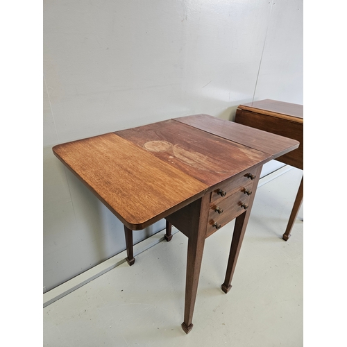 997 - 2 Mahogany Drop Leaf Work/Side Tables H74cm