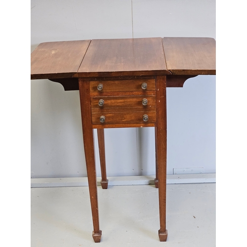 997 - 2 Mahogany Drop Leaf Work/Side Tables H74cm