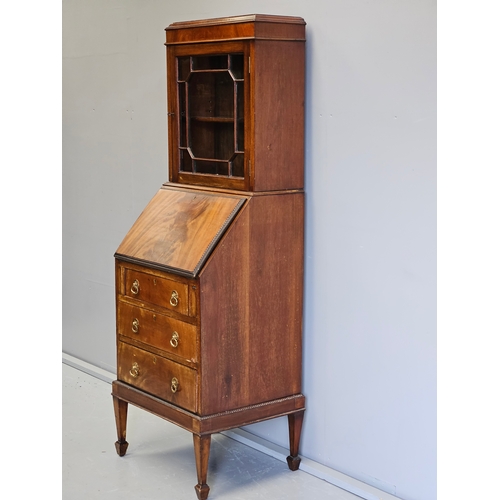 1003 - Mahogany Ladies Writing Bureau  H156cm W54cm D49cm