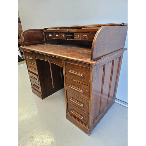 1006 - Oak Roll Top Desk (A/F)