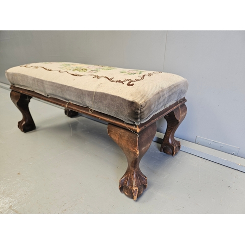 1013 - Victorian Mahogany Tapestry Footstool