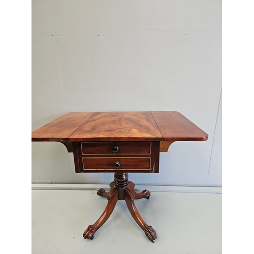 1014 - Mahogany Stalk Drop Leaf Table H71cm W85cm D59cm