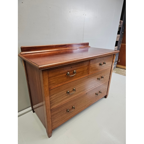 1023 - Mahogany Chest Of Drawers H87cm W113cm D53cm