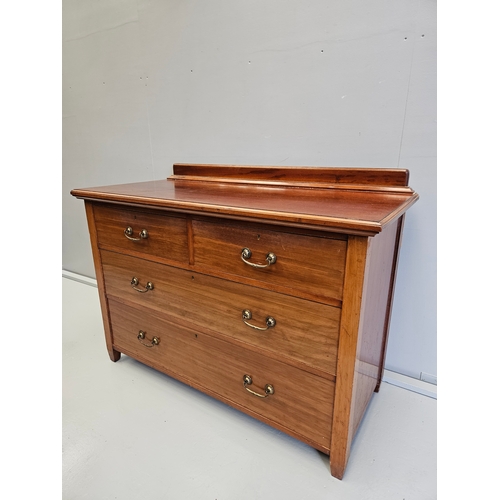 1023 - Mahogany Chest Of Drawers H87cm W113cm D53cm