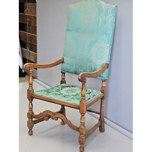 1026 - Oak Hall Carver Chair H120cm