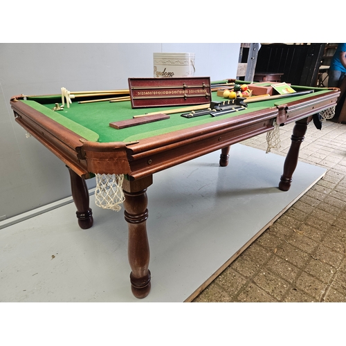 1043 - Mahogany Half Size Snooker Table & Accessories