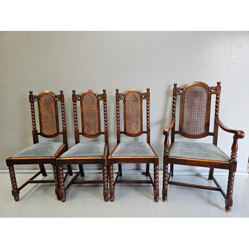 1046 - 6 Oak Dining Chairs Including 2 Carvers