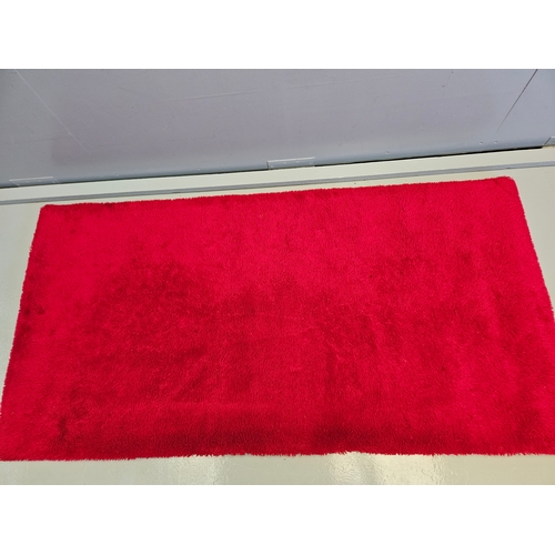 1047 - Red Handmade Wool Rug 150cm x 75cm