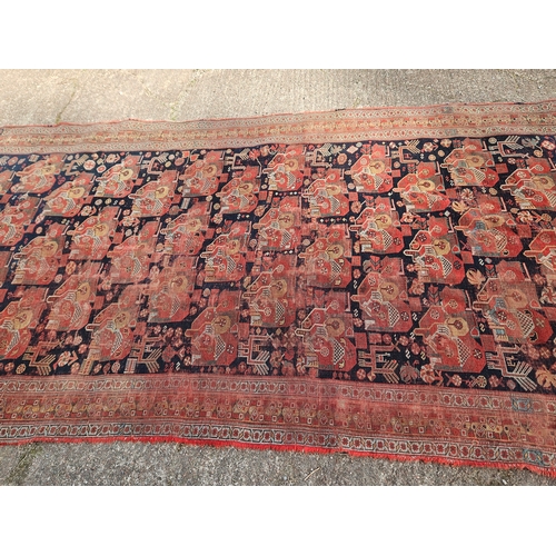 1059 - Persian Style Rustic Coloured Rug L388cm W163cm