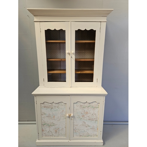 1074 - Painted Pine Kitchen Cupboard H200cm W107cm D50cm