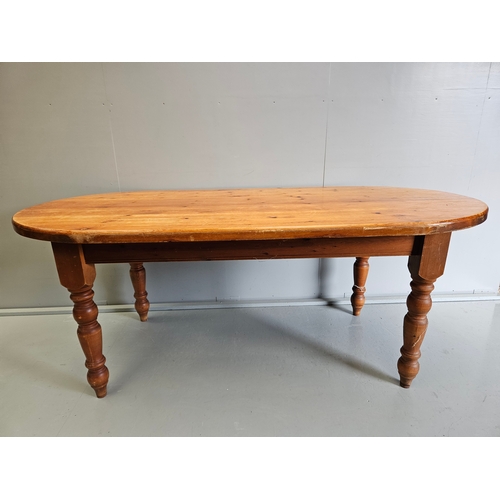 1078 - Pine Kitchen Table H78cm L197cm W96cm