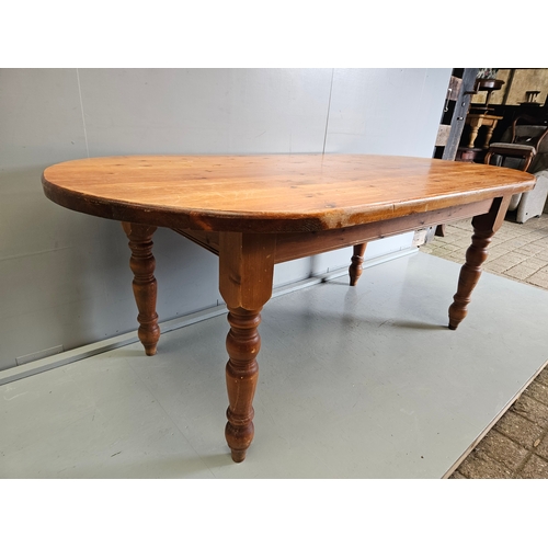 1078 - Pine Kitchen Table H78cm L197cm W96cm