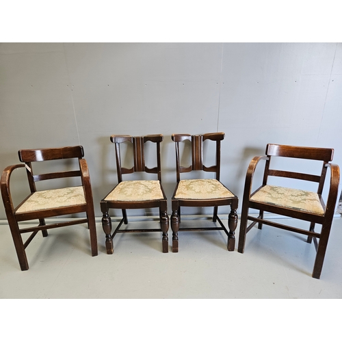 1080 - Mahogany Drop Leaf Table, 4 Chairs & 2 Others