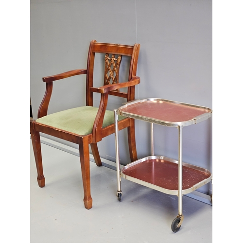 1091 - Reproduction Carver Chair & Tea Trolley