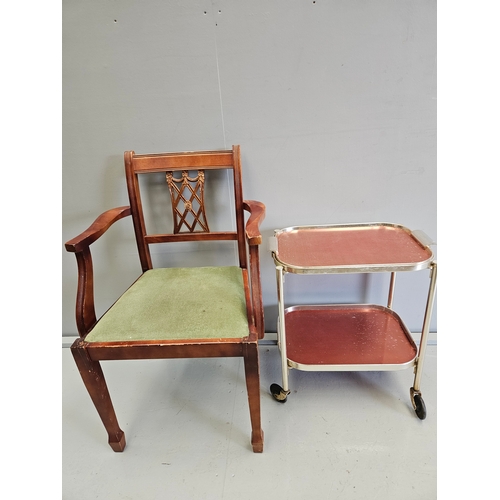 1091 - Reproduction Carver Chair & Tea Trolley