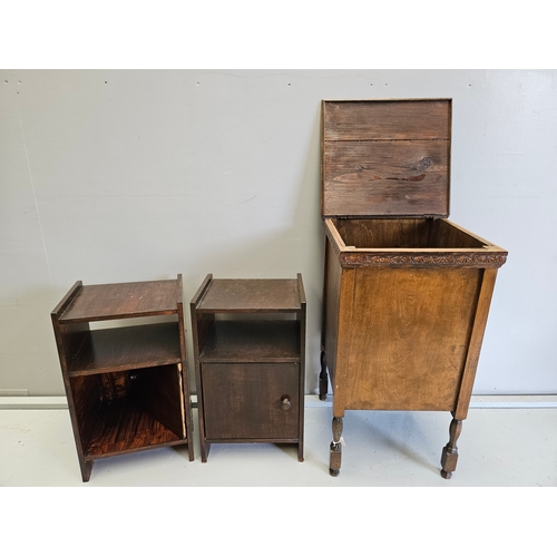 1095 - 3 Occasional Tables, 2 Bedside Cabinets, Small Gramophone Cabinet Etc