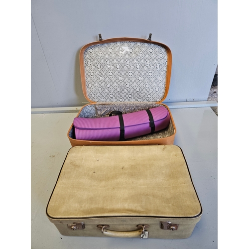 1106 - 2 Canvas Suitcases & Yoga Mat