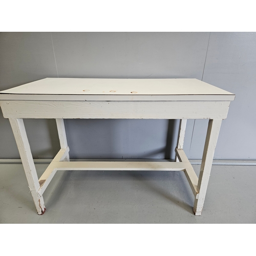 1110 - Painted Pine Formica Top Preparation Table H86cm L122cm W60cm