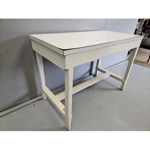 1110 - Painted Pine Formica Top Preparation Table H86cm L122cm W60cm