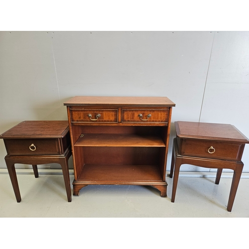 1115 - 2 Stag Bedside Tables & Reproduction Bookshelf