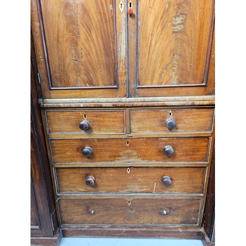 1122 - Victorian Mahogany Wardrobe (A/F) H192cm W212cm D62cm