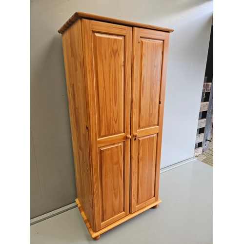 1133 - Pine Wardrobe H170cm W81cm D52cm, Pine Chest Of Drawers, 2 Pine Bedside Cabinets