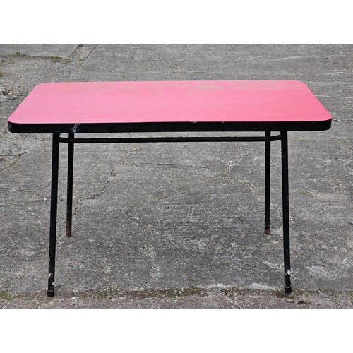 1137 - Pine Table, Pine Cupboard, Painted Pine Cupboard, Red Formica Top Table