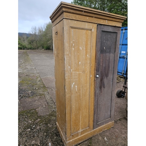 1138 - Pitch Pine Kitchen Cupboard H203cm W111cm D54cm