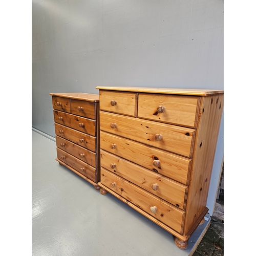 1140 - 2 Pine Chest Of Drawers - H93cm W83cm D40cm & H83cm W80cm D40cm