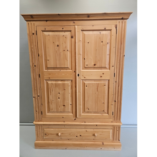 1148 - Pine Wardrobe H190cm W135cm D59cm