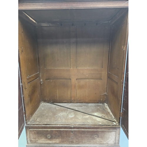 1150 - Victorian Oak Wardrobe H194cm W146cm D73cm