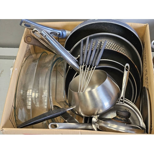 1170 - 2 Boxes Kitchenalia - Pans Etc