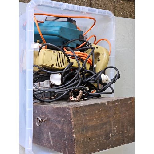 1179 - Box Including Electrical Sanders, Lockable Strong Box