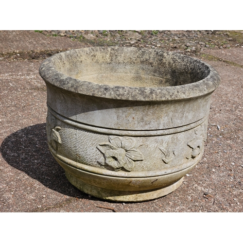 1191 - Round Stoneware Planter H33cm W45cm