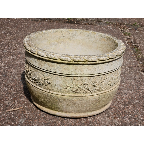 1192 - Round Stoneware Planter H28cm W42cm