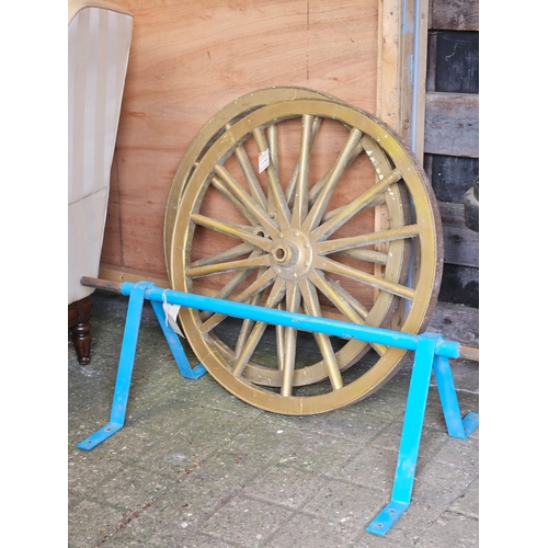 1193 - Pair Of Original Cartwheels H78cm & An Axle