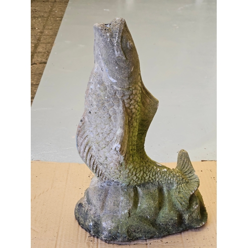 1194 - Stoneware Fish Fountain Head Water Feature H41cm