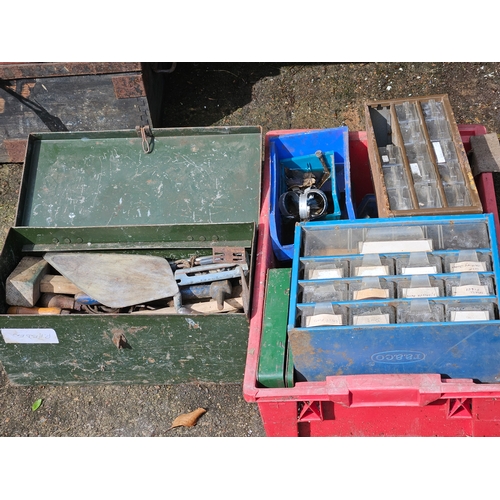 1206 - Metal Toolbox & Contents, 2 Storage Cabinets Etc