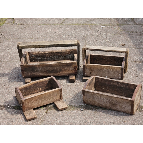 1208 - 4 Small Wooden Troughs